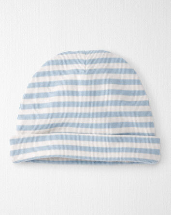 Baby Organic Cotton Rib Cap in Stripes, 