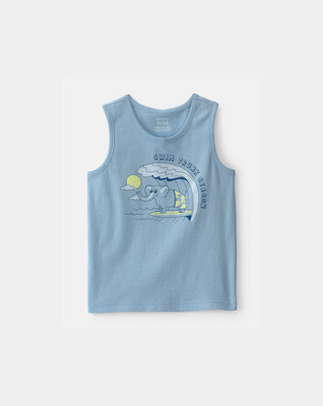 Toddler Surfing Elephant Graphic Tank - Blue, 