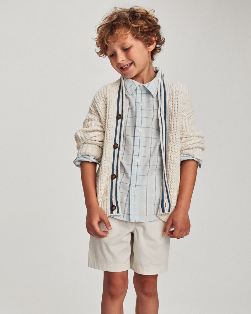 Boys Solid Easter Pull-On Fashion Shorts - Ivory, image 2 of 5 slides