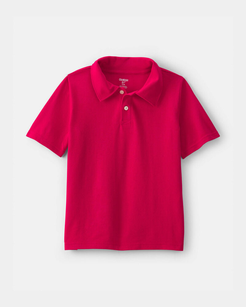 Boys 2-Pack Uniform Piqu&eacute; Polo Shirts - Red, image 2 of 3 slides