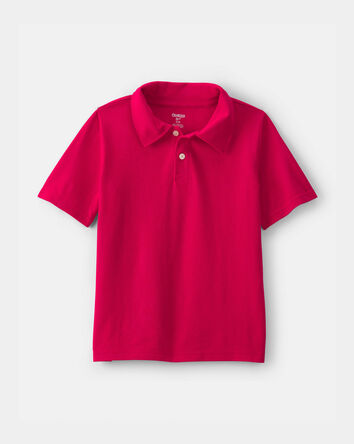 Boys Uniform Piqu&eacute; Polo Shirt - Red, 