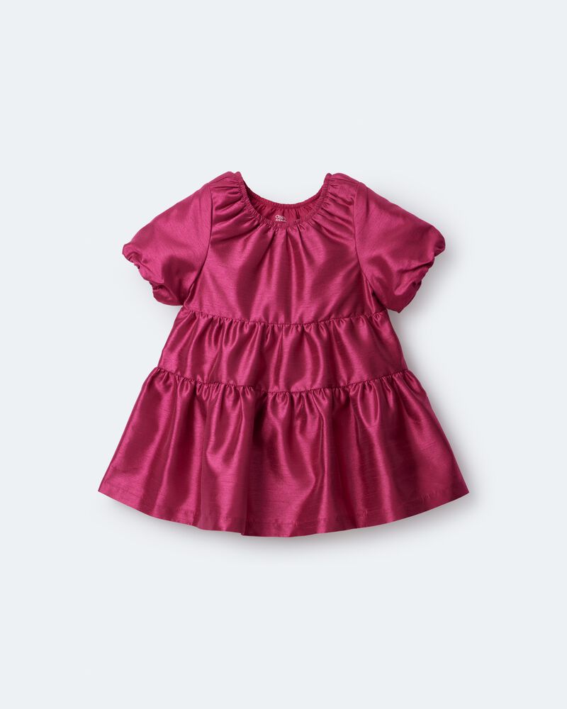 Toddler Girl Puff-Sleeve Tiered Party Dress - Pink, image 2 of 6 slides