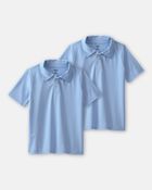 Boys 2-Pack Uniform Active Polo Shirts - Blue, image 1 of 3 slides