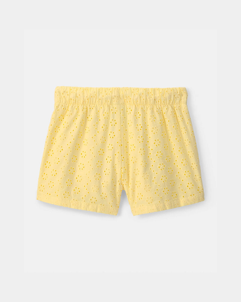 Girls Eyelet Shorts - Yellow, image 2 of 4 slides