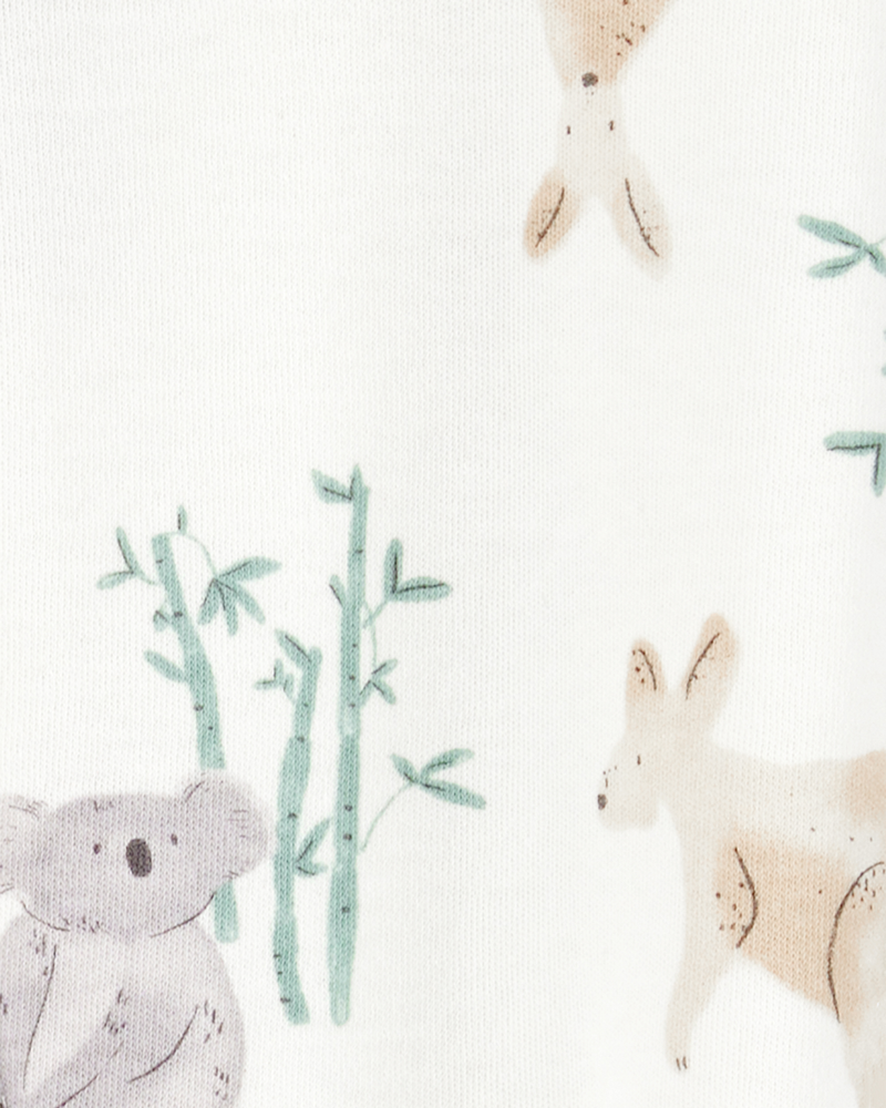 Baby 2-Pack  Cotton 2-Way Zip Sleep & Play Pajamas - Green/Ivory, image 3 of 6 slides