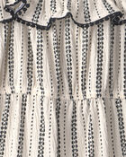 Toddler Girl Striped Ruffle Jumpsuit - Black/Ivory, image 6 of 7 slides