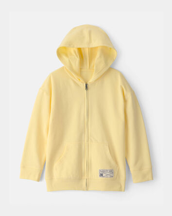 Kids French Terry Zip-Up Hoodie - Yellow, 
