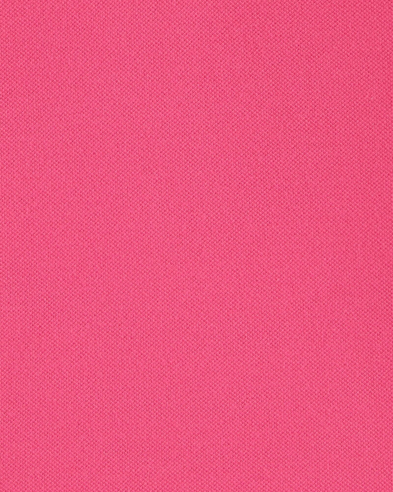 Girls Stretch Pique Uniform Polo - Pink, image 3 of 3 slides