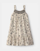 Girls Floral Smocked Dress - Black/Ivory, image 1 of 4 slides