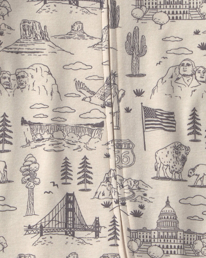 Baby Organic Cotton 1-Piece Pajama in Stars Stripes and Sights, image 4 of 5 slides