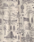 Baby Organic Cotton 1-Piece Pajama in Stars Stripes and Sights, image 4 of 5 slides