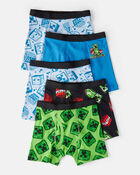Boys 5-Pack Minecraft&reg; Print Boxer Brief Underwear - Blue/Green/Black, image 1 of 2 slides