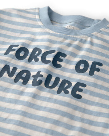 Kids Organic Cotton 'Force of Nature' Tee in Stripes, 