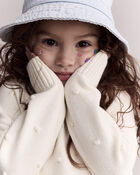 Toddler Girl Popcorn Sweater - Cream, image 5 of 6 slides