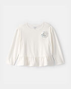 Toddler Girl 2-Piece Rose Applique Top & Pant Set - White, image 3 of 7 slides