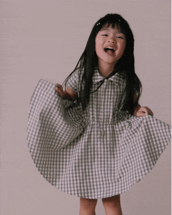 Toddler Girl Avenue Twirl&trade; Scalloped Dress in Gingham - Grey, 