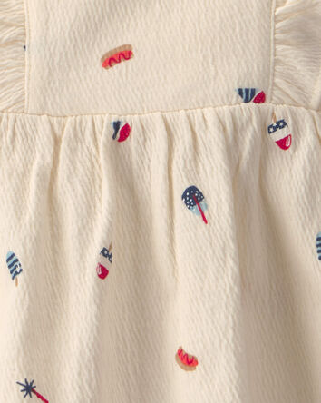 Baby Girl 2-Piece Fourth of July Top & Short Set - Ivory, 