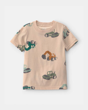 Toddler Boy Construction Tee - Tan, 