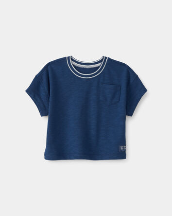 Baby Boy French Terry Pocket T-Shirt - Blue, 