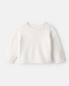 Baby Girl Brushed Sweater - White, image 1 of 3 slides