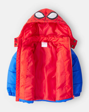 Toddler Boy &copy;Marvel Spider-Man Hooded Heavyweight Winter Jacket - Red/Blue, 