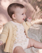 Baby Girl Organic Cotton Sweater Knit Cardigan, image 2 of 5 slides