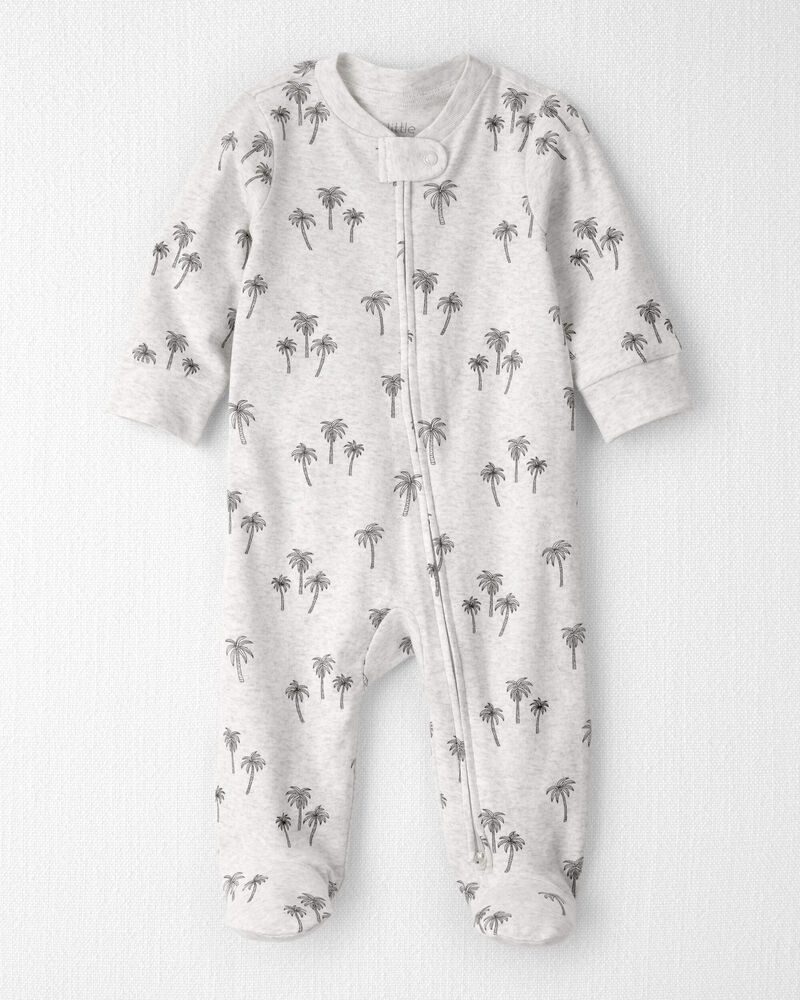 Baby Organic Cotton Sleep & Play Pajamas in Palm Trees, image 1 of 5 slides