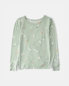 Kids Easter Bunny PurelySoft 2-Piece Pajama Set - Green, image 3 of 7 slides