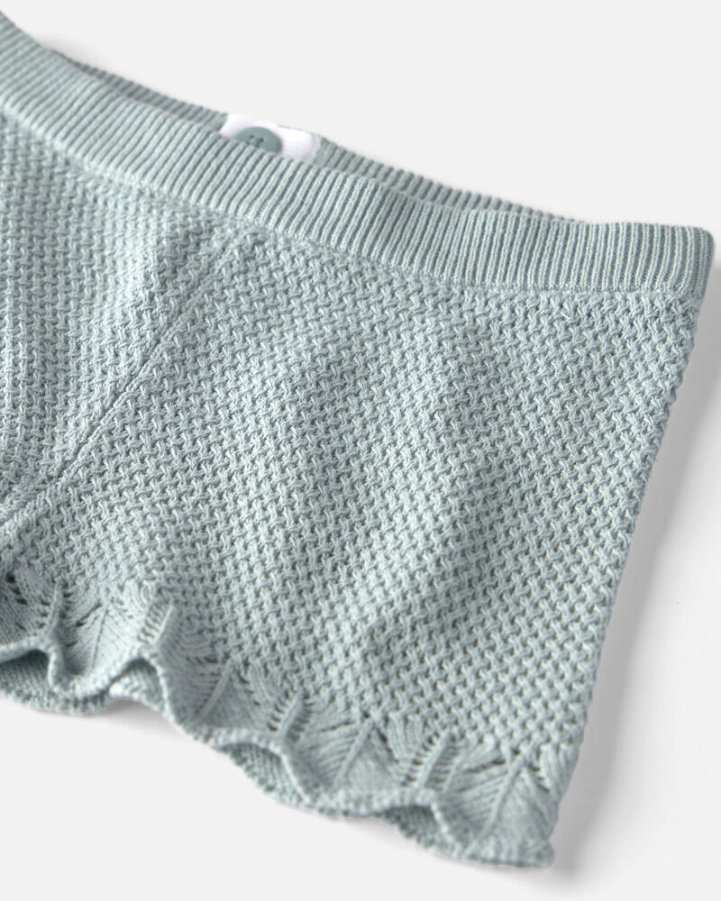Girls 2-Piece Organic Cotton Knit Top & Short Set, image 4 of 6 slides