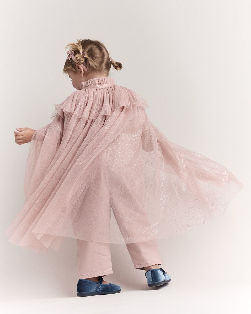 Toddler Girl Confetti Dress Up Cape - Light Pink, image 3 of 10 slides