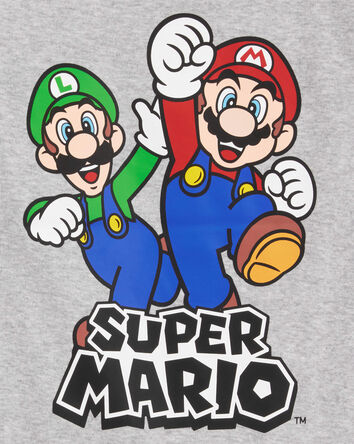 Boys Super Mario Snug Fit Cotton 2-Piece Pajamas - Heather, 