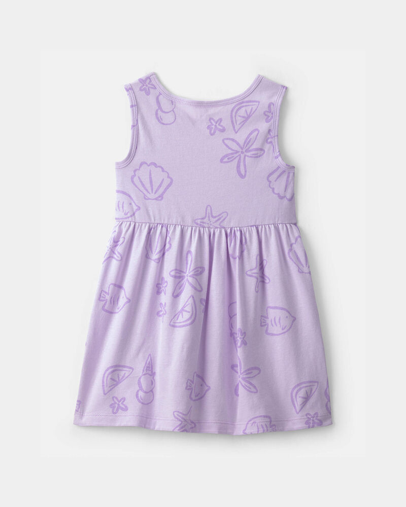 Toddler Girl Sea Animal Sleeveless Dress - Purple, image 3 of 5 slides
