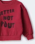 Toddler  'Better Not Pout'  Dolman-Sleeve Sweatshirt - Red, image 6 of 6 slides