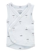 Baby Boy Preemie Sailboat Tank - Blue, image 1 of 5 slides