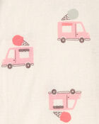 Baby Girl 2-Pack Ice Cream Truck 100% Cotton Snug Fit 1-Piece Pajama - Pink/Ivory, image 4 of 5 slides
