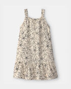 Girls Floral Smocked Dress - Black/Ivory, image 2 of 4 slides