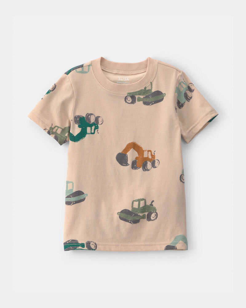 Toddler Boy Construction Tee - Tan, image 1 of 3 slides