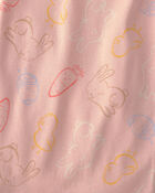 Toddler Girl Easter Bunny 100% Cotton Snug Fit 2-Piece Pajama Set - Pink, image 4 of 5 slides