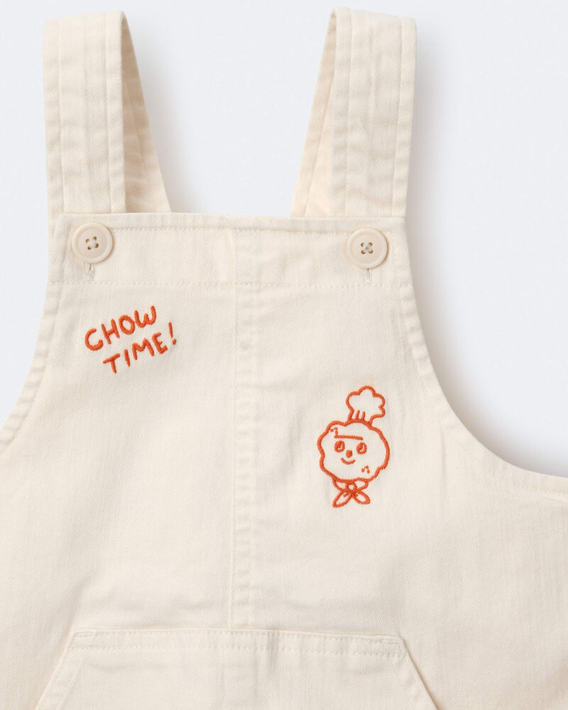 Toddler 'What's Cooking' Overall with Kanga Pocket - Cream, image 6 of 6 slides