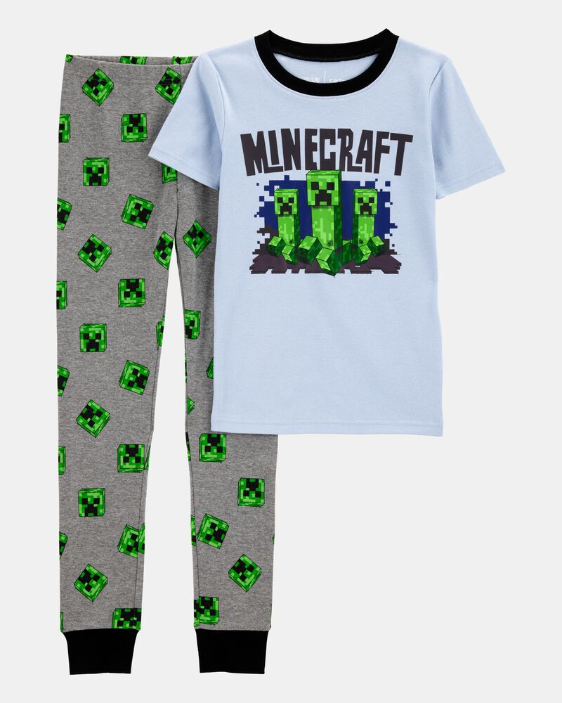 Boys Minecraft Snug Fit Cotton 2-Piece Pajamas - Blue, image 1 of 3 slides