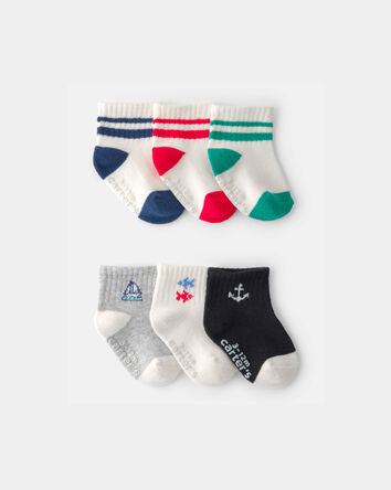 Baby Boy 6-Pack Nautical Ankle Socks, 