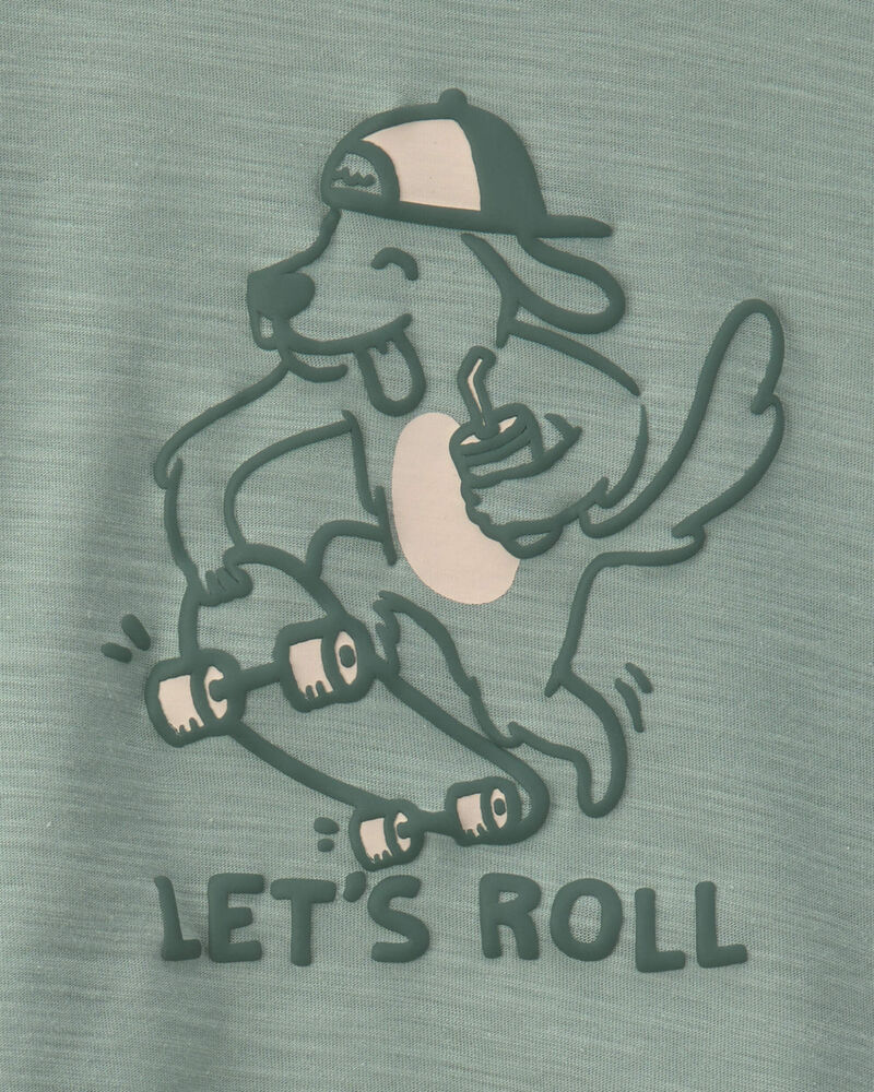Baby Boy 2-Piece Skateboard Short-Sleeve Top & Pant Set - Green/Cream, image 3 of 4 slides