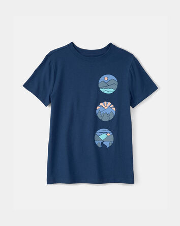 Boys Mountainscape Graphic Tee - Blue, 
