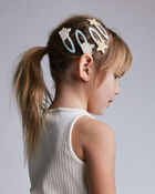 Toddler Girl 6-Pack Sandcastle Hair Clips - Cream/Light Pink/Blue, image 1 of 6 slides