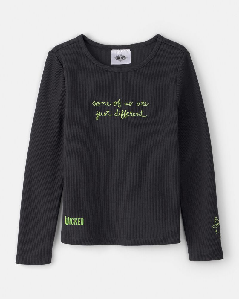 Girls Wicked Elphaba Rib Top - Black, image 1 of 4 slides