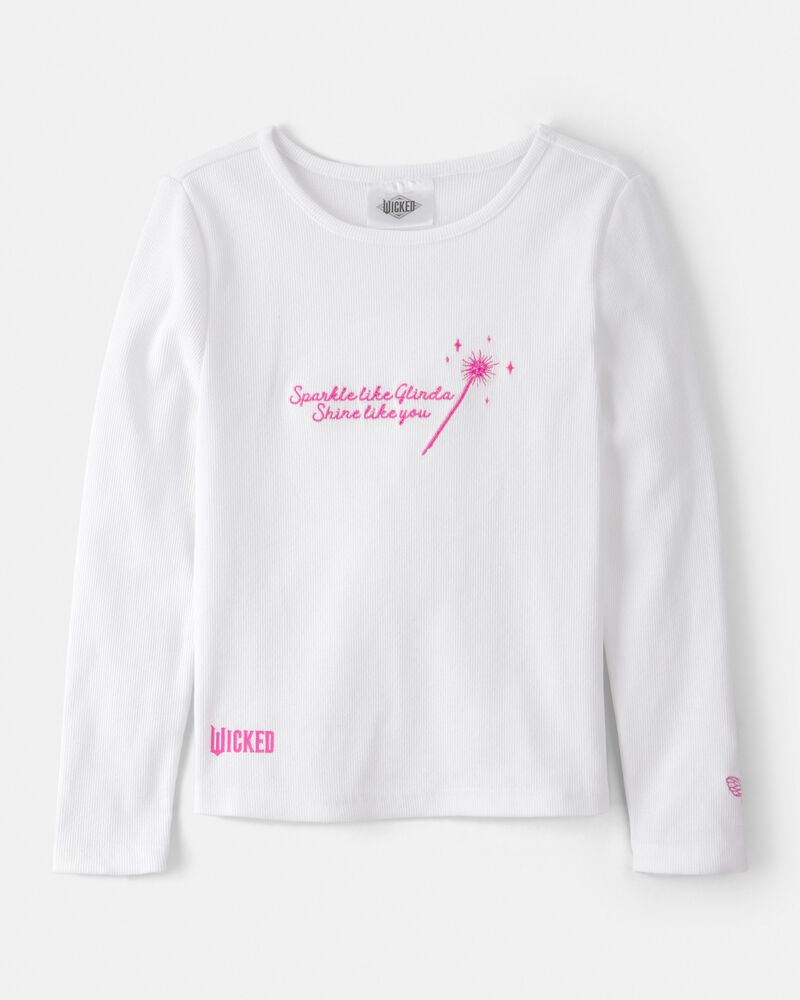 Girls Wicked Glinda Rib Top - White, image 1 of 4 slides
