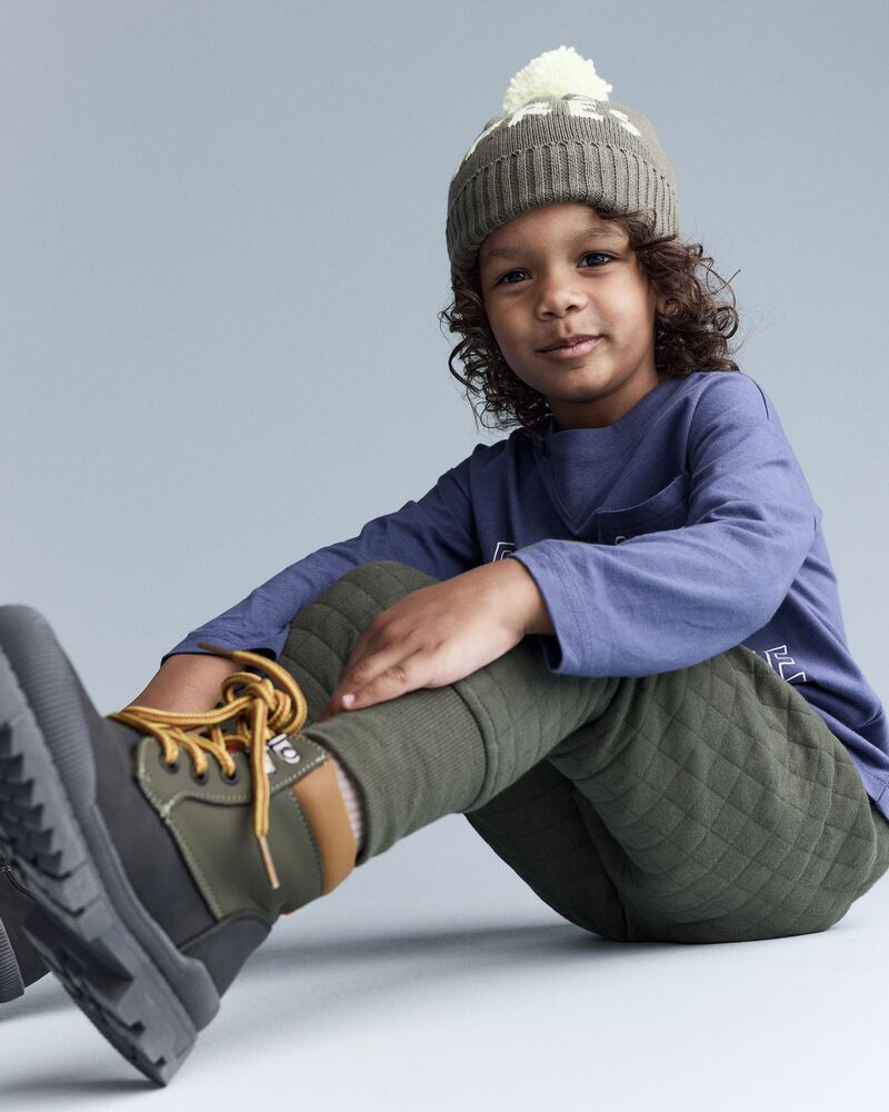 Toddler No-Seam Jogger Pant - Olive, image 3 of 7 slides