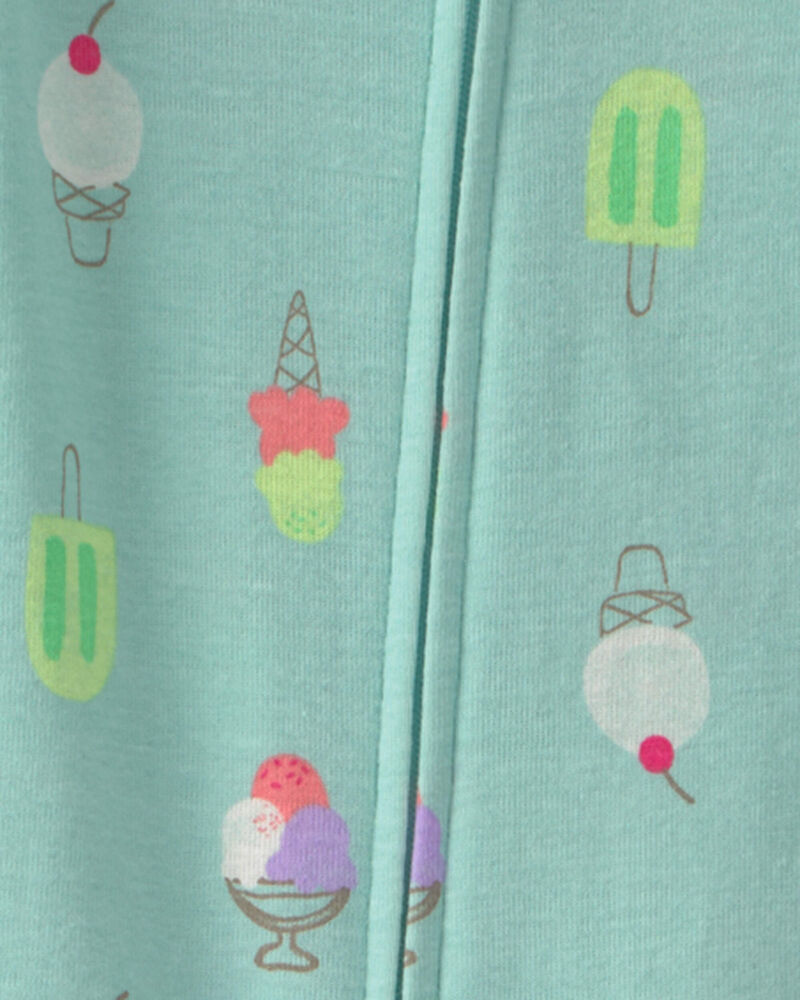 Toddler Girl Popsicle 100% Cotton 1-Piece Pajama - Blue, image 2 of 3 slides