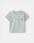 Toddler Boy Tropical Beach Pocket Tee - Mint Blue, image 1 of 3 slides