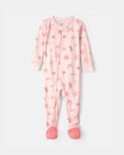 Toddler Girl Shell 100% Cotton Snug Fit 1-Piece Pajama - Pink, image 1 of 4 slides